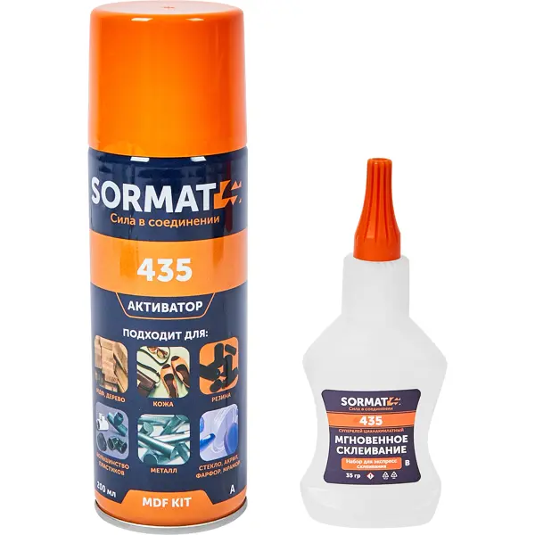 Клей универсальный Sormat MDF KIT 435 35 гр + 200 мл