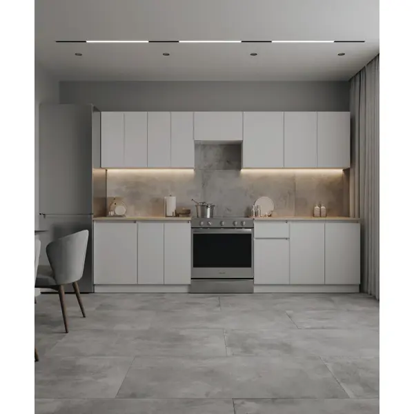 Фасад для кухонного шкафа 59.7x7.3 см Миус ЛДСП цвет белый