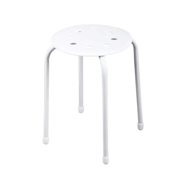 Табурет Nika ТП01 33x46x33 см ножки металл/сиденье пластик белый