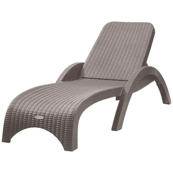 Шезлонг без подушки Rattan 187x44 см пластик серый