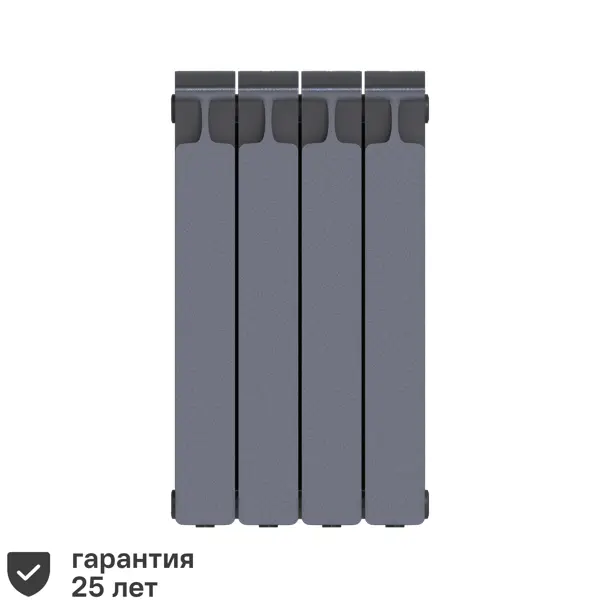 Радиатор секционный Rifar Monolit M50004RAL7012 500/100 4 секции боковое подключение биметалл серый