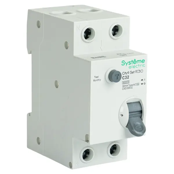 Дифференциальный автомат Systeme Electric City9 Set C9D36632 1P N С32 А 30мА 6кА AC