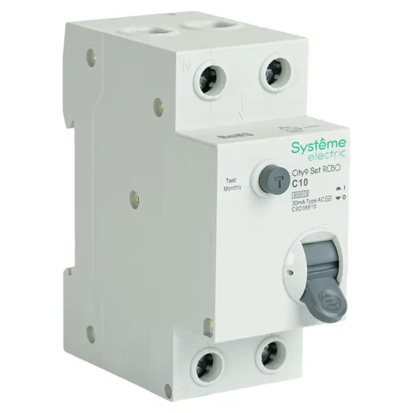 Дифференциальный автомат Systeme Electric City9 Set C9D36610 1P N С10 А 30мА 6кА AC