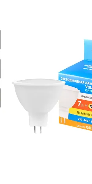 Лампа светодиодная Volpe JCDR GU5.3 220-240 В 7 Вт Эдисон матовая 700 лм теплый белый свет