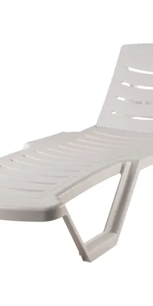 Шезлонг Эластик 186.5x62.5x31.5 см пластик белый