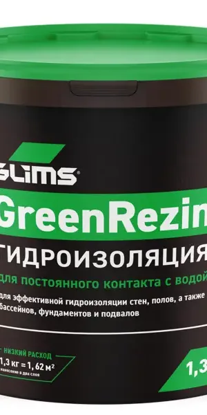 Гидроизоляция эластичная Glims GreenRezin 1.3 кг