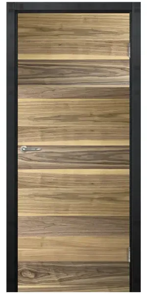 Дверь межкомнатная глухая Loft 90x200 см шпон цвет американский орех с замком и петлями