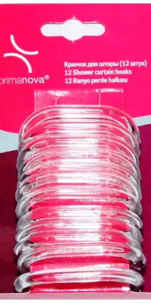 Кольца для шторы в ванную Primanova цвет прозрачный 12 шт.