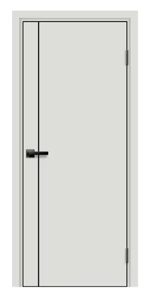 Дверь межкомнатная глухая Асти В 90x200 см Hardflex цвет белый жемчуг с замком и петлями