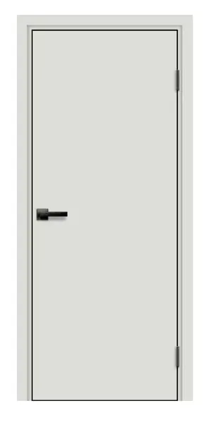 Дверь межкомнатная глухая Асти 90x200 см Hardflex цвет белый жемчуг с замком и петлями