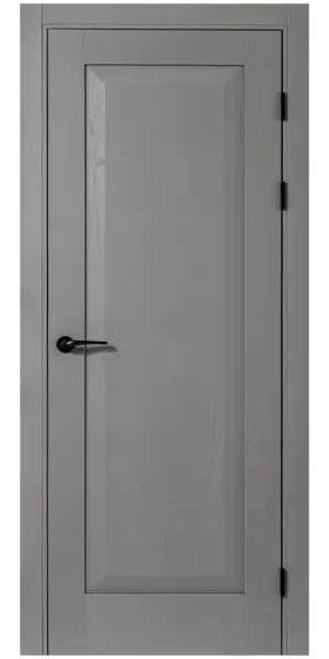 Дверь межкомнатная глухая Альпика 80x210 см полипропилен цвет графит вуд с замком и петлями