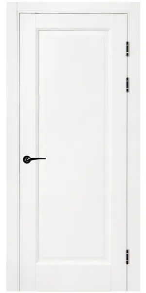 Дверь межкомнатная глухая Эгли 1 80x220 см ПЭТ цвет белый с замком и петлями