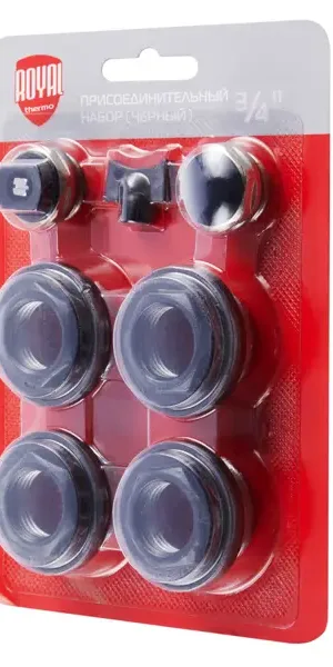 Монтажный комплект для радиатора Royal Thermo 3/4" сталь черный 7 шт.