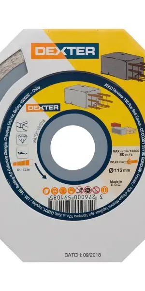 Диск алмазный по бетону и кирпичу Dexter HC204 сегментный 115x22.2x2.1 мм