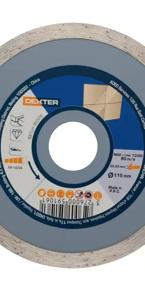 Диск алмазный по керамике Dexter HC202 сплошной 115x22.2x2 мм