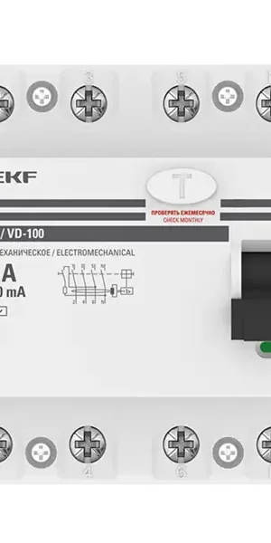 УЗО EKF ВД-100 4P 63 А 300 мА 4.5 кА АС elcb-4-63-300-em-pro