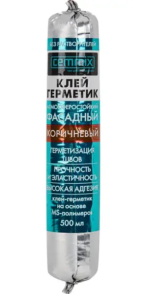 Клей-герметик фасадный Cemmix 500 мл коричневый