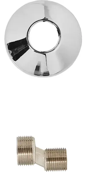 Эксцентрик Valtec с декоративной чашкой 3/4"х1/2", наружная резьба, никелированная латунь VTr.670.N.0504