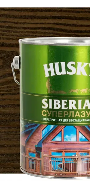 Лазурь для дерева Husky Siberian Суперлазурь цвет палисандр 2.7 л
