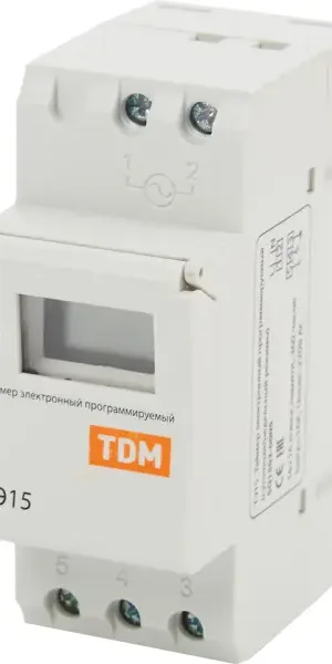 Таймер электронный TDM Electric ТЭ15-1мин/7дн-16on/off-16А-DIN