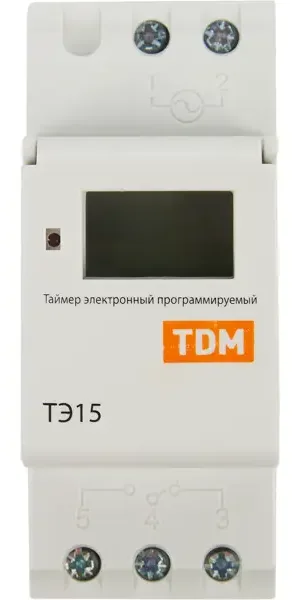 Таймер электронный TDM Electric ТЭ15-1мин/7дн-16on/off-16А-DIN