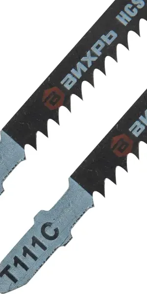 Пилка для лобзика по дереву Вихрь Т111C быстрый рез, 2 шт.