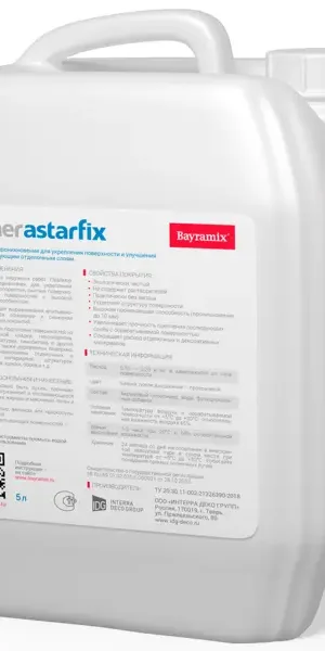 Грунтовка для сухих и влажных помещений Bayramix Astar-Fix прозрачная 5 л