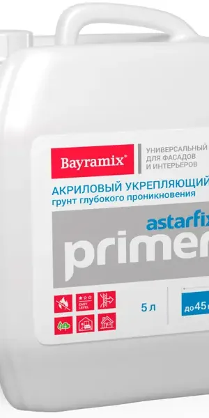 Грунтовка для сухих и влажных помещений Bayramix Astar-Fix прозрачная 5 л