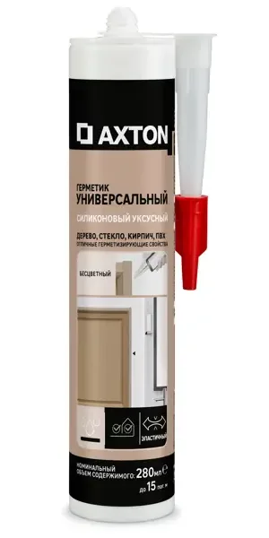 Герметик силиконовый Axton универсальный уксусный бесцветный 280 мл