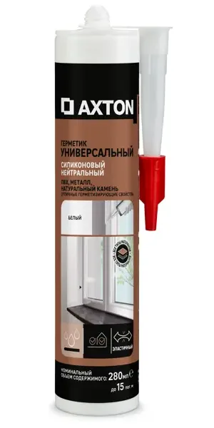 Герметик силиконовый Axton универсальный белый нейтральный 280 мл