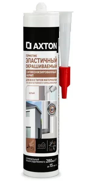 Герметик силакриловый универсальный Axton 280 мл белый под покраску