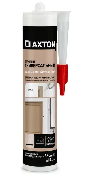 Герметик силиконовый Axton уксусный универсальный белый 280 мл