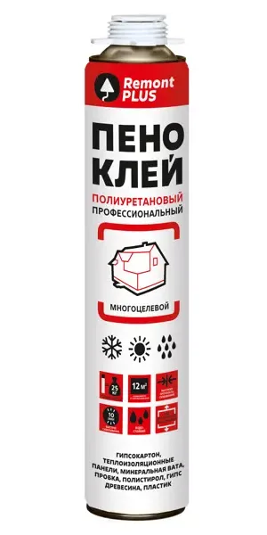 Клей-пена монтажный Remont PLUS Профессиональный для различных поверхностей 750 мл