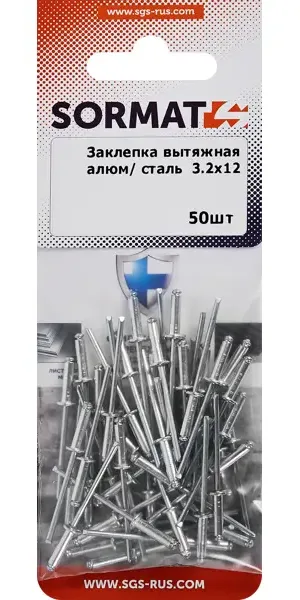 Заклепка вытяжная Sormat 3.2x12 мм, 50 шт.
