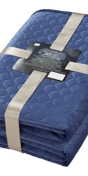 Покрывало Velvet 200x220 см полиэстер цвет синий
