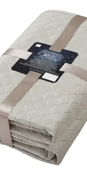 Покрывало Velvet 200x220 см полиэстер цвет бежевый