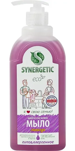 Жидкое мыло для рук Synergetic лаванда 500 мл