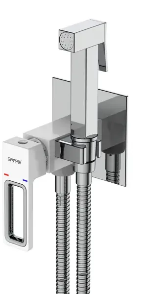 Гигиенический душ Gappo Eder GL7301-8, набор со смесителем, цвет белый хром