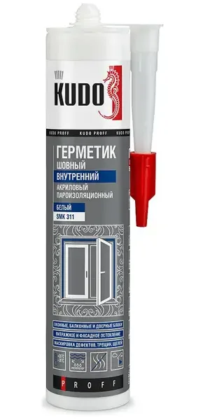 Герметик акриловый Kudo пароизоляционный шовный внутренний белый 280 мл
