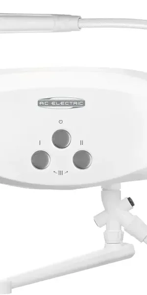 Проточный водонагреватель электрический AC Electric IWH 5.5 TS 5.5 кВт белый с душевой лейкой и краном