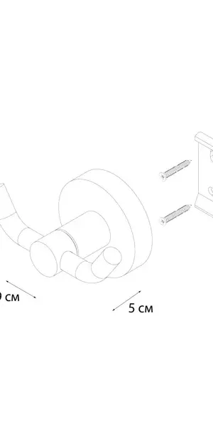 Крючок Fixsen Silver FX-52005A стальной двойной цвет хром