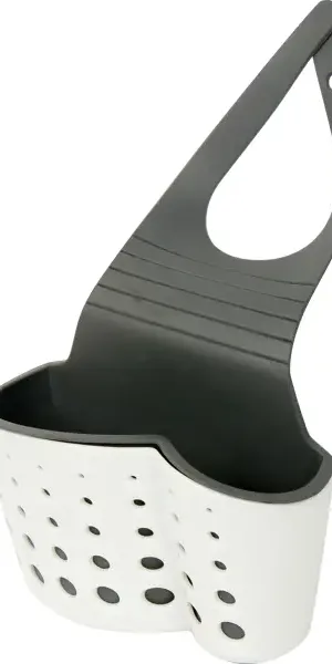 Подставка для щётки и губки 5.5x11x8.5 см цвет белый/серый