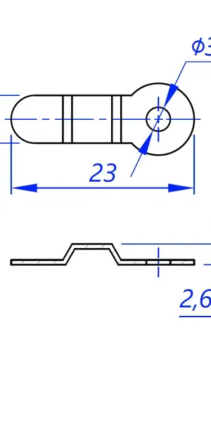 Крепеж для багета 23x6 мм