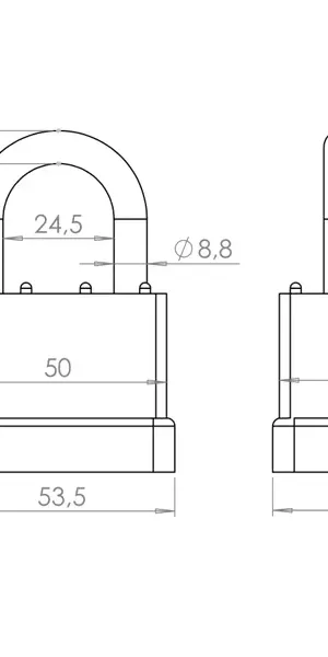 Замок навесной Punto PK-6550L 39x24.5 мм чугун