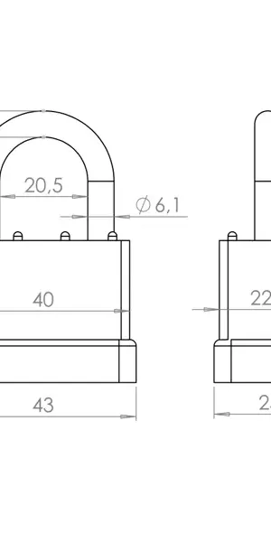 Замок навесной Punto PK-6540L 33x20.5 мм чугун