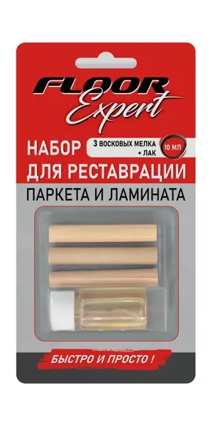 Восковые мелки и паста для восстановления паркета и ламината цвет бежевый