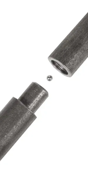Петля гаражная с шаром 25x140 мм цвет черный