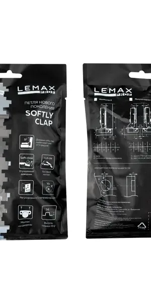 Петля мебельная полунакладная Lemax Prof Softly Clap 105° цвет черный