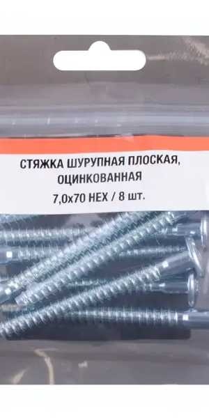 Конфирмат 7x70 мм сталь цвет серебро 8 шт.
