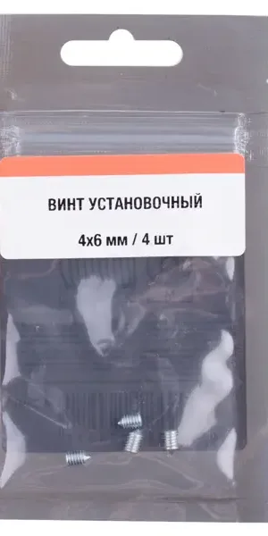 Винт установочный 4x6 мм сталь цвет серебро 4 шт.